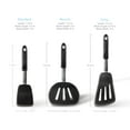 thumbnail image 2 of 3pcs Smarten Ultra Flexible Silicone RubberTurner Spatula, 600ºF Heat-Resistant (Gray/Black), 2 of 9