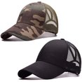 thumbnail image 1 of Ponytail Baseball Cap Messy High Bun Adjustable Mesh Trucker Sun Hat, 1 of 3