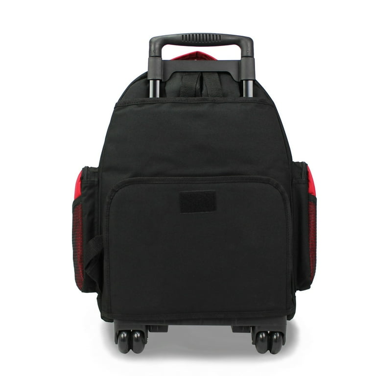 22 rolling travel backpack w telescopic handle red World Traveler Transworld 22-Inch Carry-On Rolling Backpack Airline  Approved Size - Red