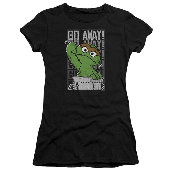 Sesame Street Go Away S/S Junior Women's T-Shirt Sheer Black