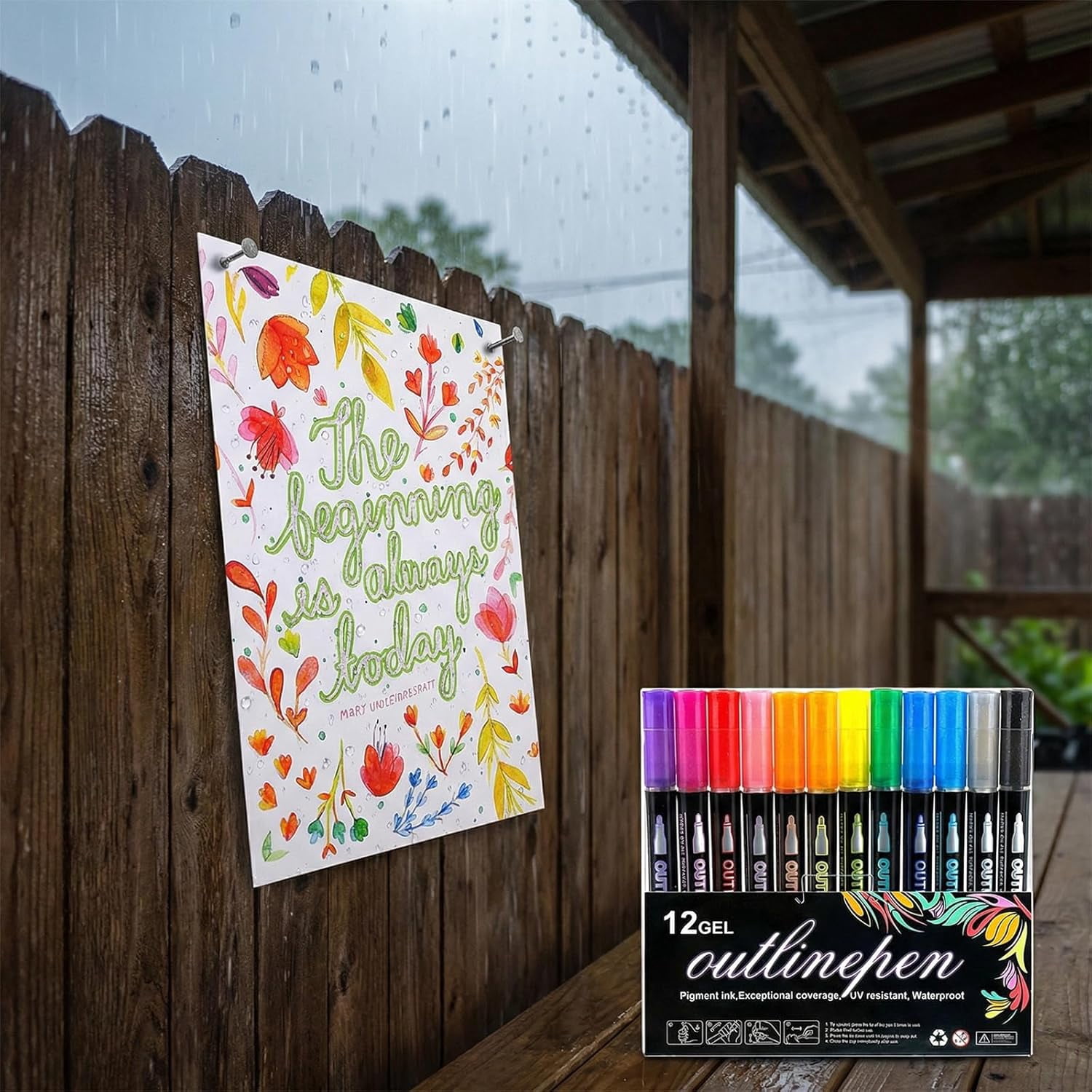 Quick-Dry ＆ Waterproof Dual-Line Contour Pen, 2026 New Dual Line Contour Pen,Double Line Outline Pen Sparkle Markers For Drawing, Diy Crafts
