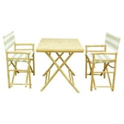 Phat Tommy Foldable 3 Piece Square Patio Bistro Set