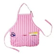 thumbnail image 2 of DALIX Apron Commercial Restaurant Home Bib Spun Poly Cotton Kitchen Aprons (3 Pockets) in Striped Pink, 2 of 4