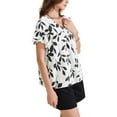 thumbnail image 4 of INSPIRE CHIC Women's Summer V Neck Ruffle Short Sleeve Floral Blouse XS White, 4 of 6