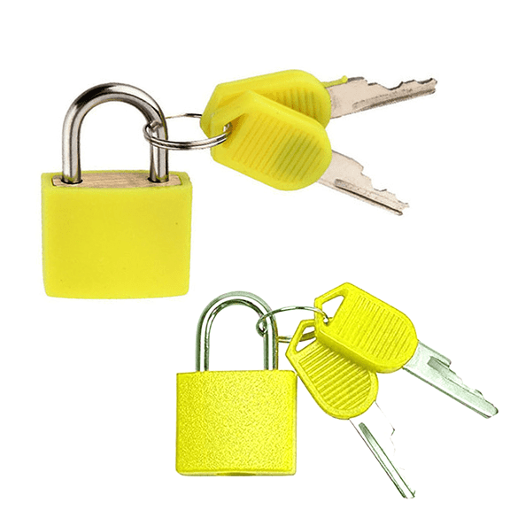 2 Pack Metal Padlock 42mm Large Key Lock for Locker, Heavy Duty Lock with Key Colored Waterproof Padlocks Keyed with Key for Indoor and Outdoors Use