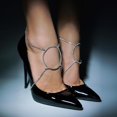thumbnail image 2 of 2 uds (oro) tobillera circular de moda accesorios de tacón alto joyería femenina tobilleras de cristal cadena de pie joyería para mujer sandalias cadena de zapatos ER, 2 of 5