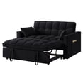thumbnail image 4 of Loveseat Sofa Bed with Square Arms and Storage | Soft Velvet, Convenient for Relaxation, 4 of 5
