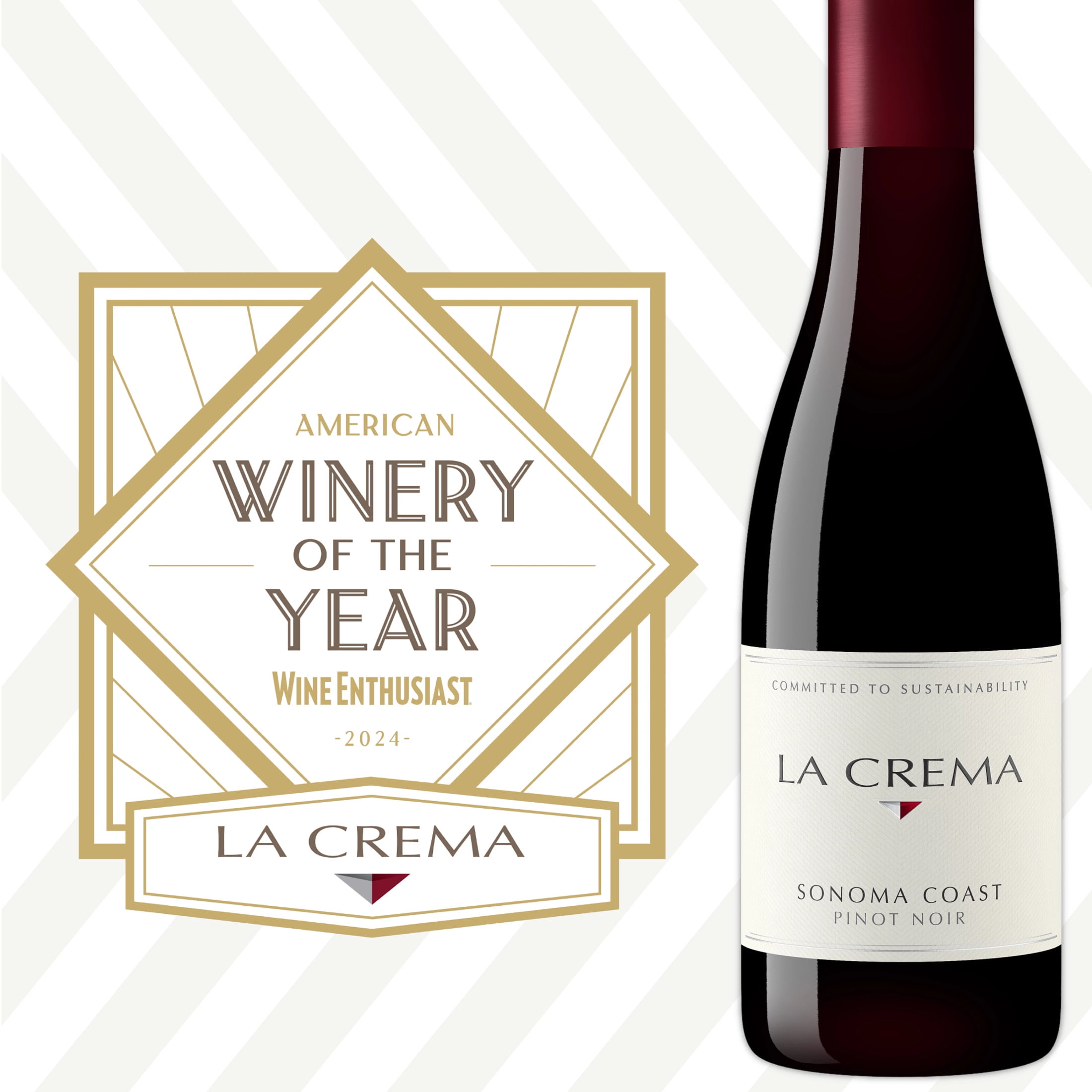 La Crema Sonoma Coast Pinot Noir Red Wine, California, 13.5% ABV, 375ml Glass Bottle, 2.5-150ml Servings