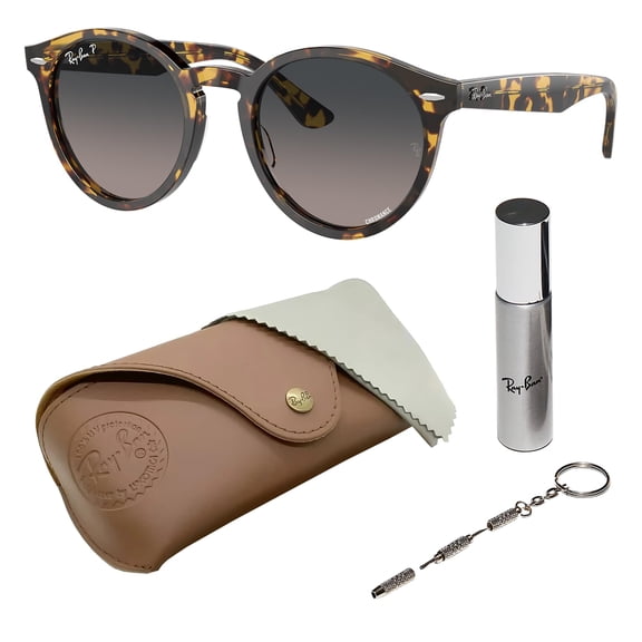 Ray-Ban RB7680S LARRY POLARIZED Phantos Shaped Sunglasses for Men & Women - Includes Official Rayban Eyewear Kit - Ideal Formal & Casual Wear Sunglasses - Grey/Blue Lens