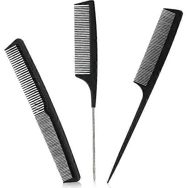 Comb, 3 pcs hair comb, fine hair comb, tail comb, carbon fiber comb, anti-static tail comb, salon hair comb
