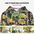 thumbnail image 4 of Picia Excavator At Work Pattern Casual Women's Hoodie, Hooded Sweatshirt with Kangaroo Pocket, Comfortable Pullover with Eye-catching Drawstrings-Small, 4 of 7