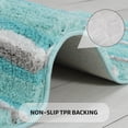 thumbnail image 4 of Home Weavers Glamour Collection 100% Polyester Microfiber Non-Slip Contour Bath Rug,Extra Soft Microfiber Contour Mat with Anti-Slip Backing,Water/Dust Absorbent Fast Dry Contour Mat - 20"X20", Aqua, 4 of 5