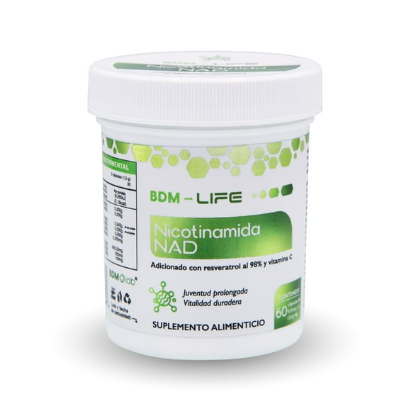 BDM LIFE Nicotinamida Nad, Suplemento Alimenticio, 60 Cáps.