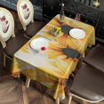 thumbnail image 2 of White Sunflower Pattern Rectangle Tablecloth 60"x102",Waterproof Polyester Rectangle Table Cloth, Wipeable Spillproof Polyester Tablecloth for Dining, Camping, Indoor and Outdoor, 2 of 6