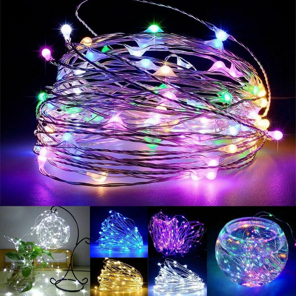 2* Remote 100LED Battery Micro RiceWire Copper Fairy String Lights Party Decor 
