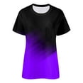 thumbnail image 4 of MNCEKFOD Womens T Shirts Summer Gradient Print Crew Neck Tank Short Sleeve Casual Loose Fit Relaxed Fit Tee Shirts Black L, 4 of 4