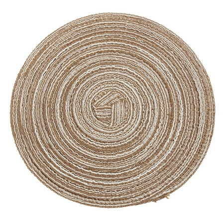 

VEAREAR Concise Round Linen Braided Cup Coaster Heat Insulated Bowl Plate Place Mat