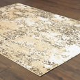 thumbnail image 5 of HomeRoots 508377 6 x 9 ft. Gray & Gold Abstract Power Loom Stain Resistant Rectangle Area Rug, 5 of 7
