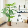 thumbnail image 6 of Yesfashion 64.5" Artificial Plant Palm Tree, Realistic Texture Potted Faux Plant for Home Office Indoor Outdoor Decor, 6 of 8
