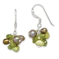 thumbnail image 1 of Sterling Silver Green Freshwater Cultured Pearl/Peridot Earrings, 1 of 2
