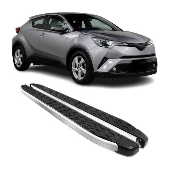 OMAC Running Board Side Steps Nerf Bar for Toyota C-HR 2018-2022 Black Silver 2Pcs