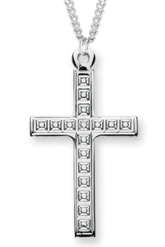 Chain Choice USA Made Heartland Youth Sterling Silver Blue Epoxy Cross Necklace