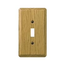Amerelle 1-Gang Solid Oak Toggle Switch Wall Plate, Light Oak 901TL