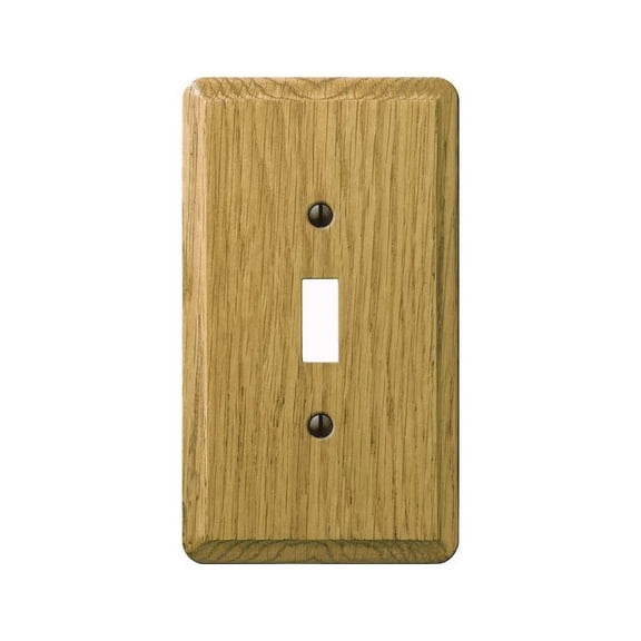 Amerelle 1-Gang Solid Oak Toggle Switch Wall Plate, Light Oak 901TL