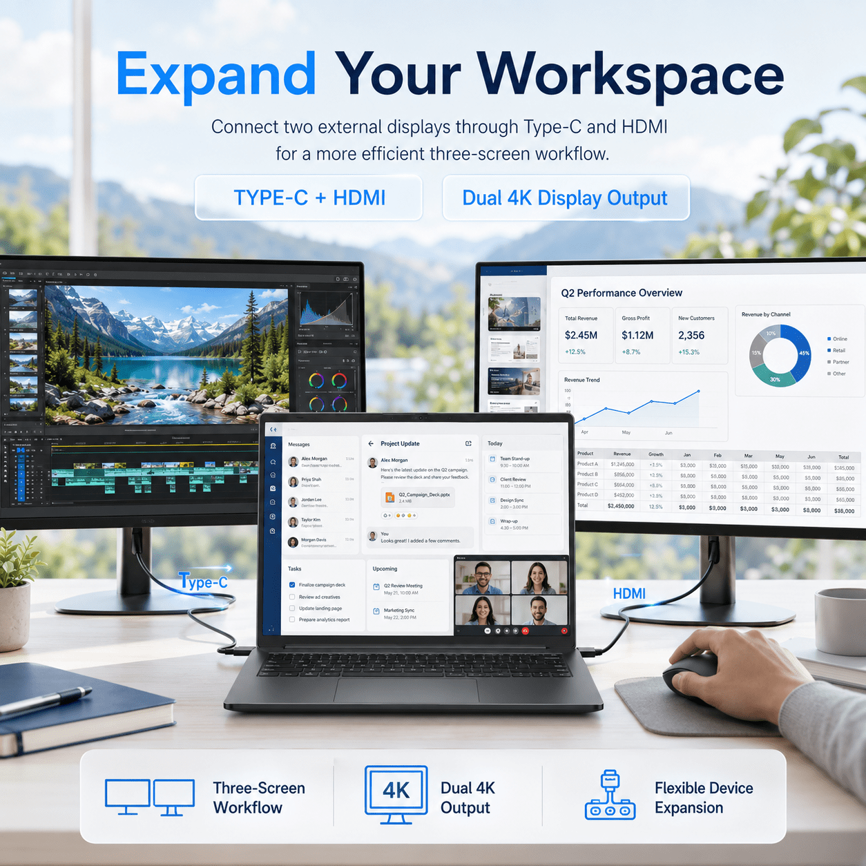 KINOBUC 14" FHD Laptop, Intel 6500Y, 8GB RAM, 256GB SSD, Windows 11, WiFi 5, Bluetooth 5.0, Office Ready, for Student & Home Office, Gray