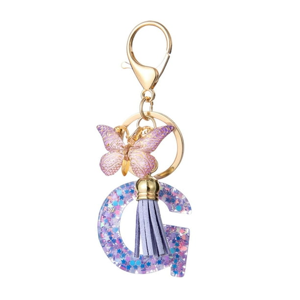 ⭐︎SSH⭐︎ Summer Saving,Fashion 26-Letter Key Chain Pendant, Butterfly