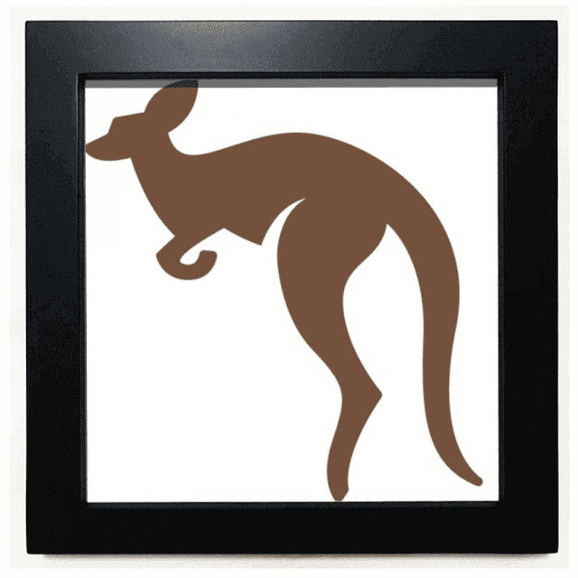 Australia Flavor Kangaroo Brown Outline Black Square Frame Picture Wall Tabletop