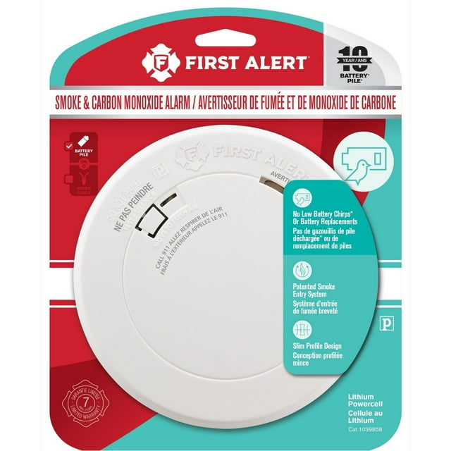 FirstAlert alarme fumée et monoxyde de carbone BRK PRC710A avec batterie intégrée de 10 ans