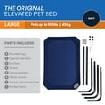 thumbnail image 4 of The Original Coolaroo Elevated Pet Dog Bed, Indoor & Outdoor Use, Durable, Cooling, Navy Blue, Large, 51" L x 31.50" W x 8" H, 4 of 7