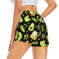 thumbnail image 4 of Picia Avocado Toast Pattern Women's 2 in 1 Athletic Running Shorts High Waisted Workout Casual Gym Sweat Shorts with Comfy Liner Zipper Pockets-Large, 4 of 9