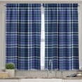 thumbnail image 2 of Ambesonne Plaid Valance & Curtain, Classic Crossing Lines, 55"x45", Dark Lavender Indigo, 2 of 7