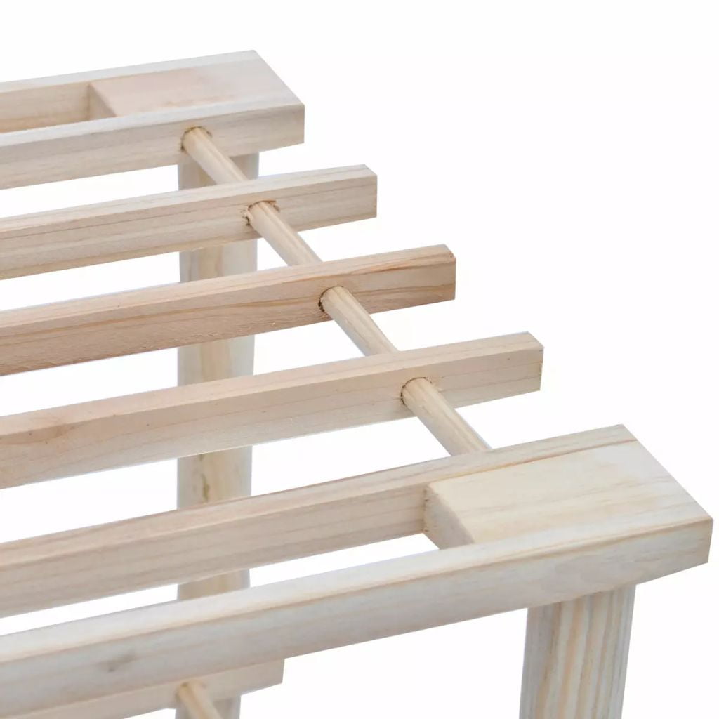 Kepooman 2 Pcs 4-tier Solid Wood Shoe Racks for Living Room Hallway, Beige