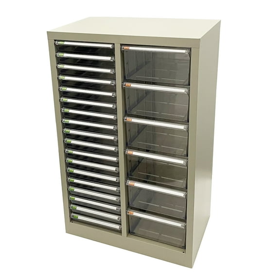 24 Drawers File Cabinet Documents Organizer Office File Storage Cabinet with 6 Large and 18 Small Clear Drawers