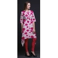 thumbnail image 2 of Bimba Pink Grandiflora Roses Floral Printed Asymmetrical Kurti Tops For Women Indian Summer Dress Tunic Large, 2 of 6