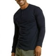 thumbnail image 2 of Men's Henley Shirts Cotton Long Sleeve Tops S-3XL Regular Big & Tall Breathable Comfy Basic Layering Top Menswear Underwear Classic Casual, 2 of 3