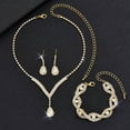 thumbnail image 1 of Nvzi Conjunto de joyería nupcial, collar de cristal, pulsera, pendientes, conjunto para novia, dama de honor, fiesta de graduación, conjunto de joyería, accesorios, B15, 1 of 4