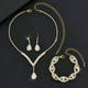 thumbnail image 1 of Nvzi Conjunto de joyería nupcial, collar de cristal, pulsera, pendientes, conjunto para novia, dama de honor, fiesta de graduación, conjunto de joyería, accesorios, B15, 1 of 4