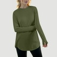 thumbnail image 4 of Yuanlong Womens T-Shirts Oversized Solid Long Sleeve Round Neck Tee Loose Tshirts Spring Layer Clothes Lady Relaxed Tops, 4 of 4
