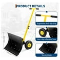 thumbnail image 3 of Snow Shovel with Wheels,29.1" W x 14.2" H Heavy Duty Snow Pusher for Driveway,Ergonomic Snow Pusher Shovel with Snow Removal Adjustable Angle & Height Handle for Driveway, Pavement,Black, 3 of 7