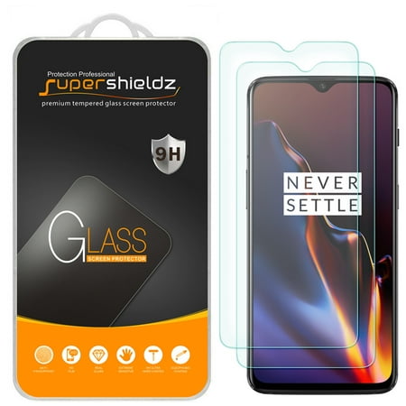 [2-Pack] Supershieldz for OnePlus 6T Tempered Glass Screen Protector, Anti-Scratch, Anti-Fingerprint, Bubble Free