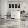 thumbnail image 2 of 3-Piece Dining Room Table Set, Kitchen Table & Chair Sets for 2, Compact Table Set w/Steel Legs, Built-in Wine Rack for Breakfast Nook, Small Space, Apartment, Black, 31.5x21x29" (LxWxH), 2 of 17
