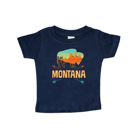 

Inktastic Montana Gift Buffalo Silhouette Gift Baby Boy or Baby Girl T-Shirt