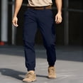 thumbnail image 2 of Men's Cargo Jogger Pants - Belted Waist for Outdoor Activities & Daily Wear Navy 2XL, 2 of 5