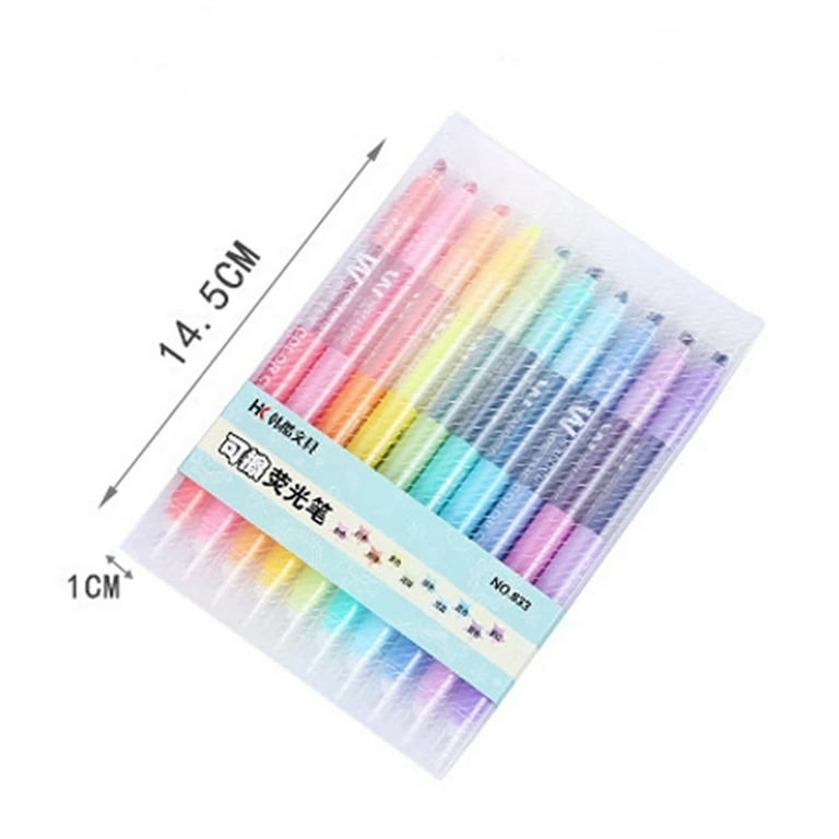 10 Colors Erasable Highlighters Highlighter Pen Markers Pastel Drawing Pen for Student School Office Supplies Cute Stationery