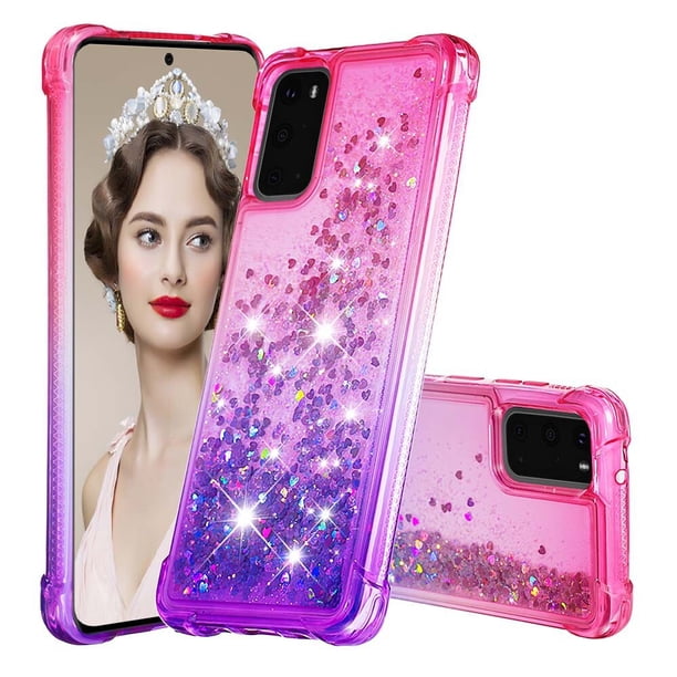 Funda para Samsung Galaxy S20 5G Transparente con Brillos Carcasa Protectora Antigolpes con Glitter Brillante