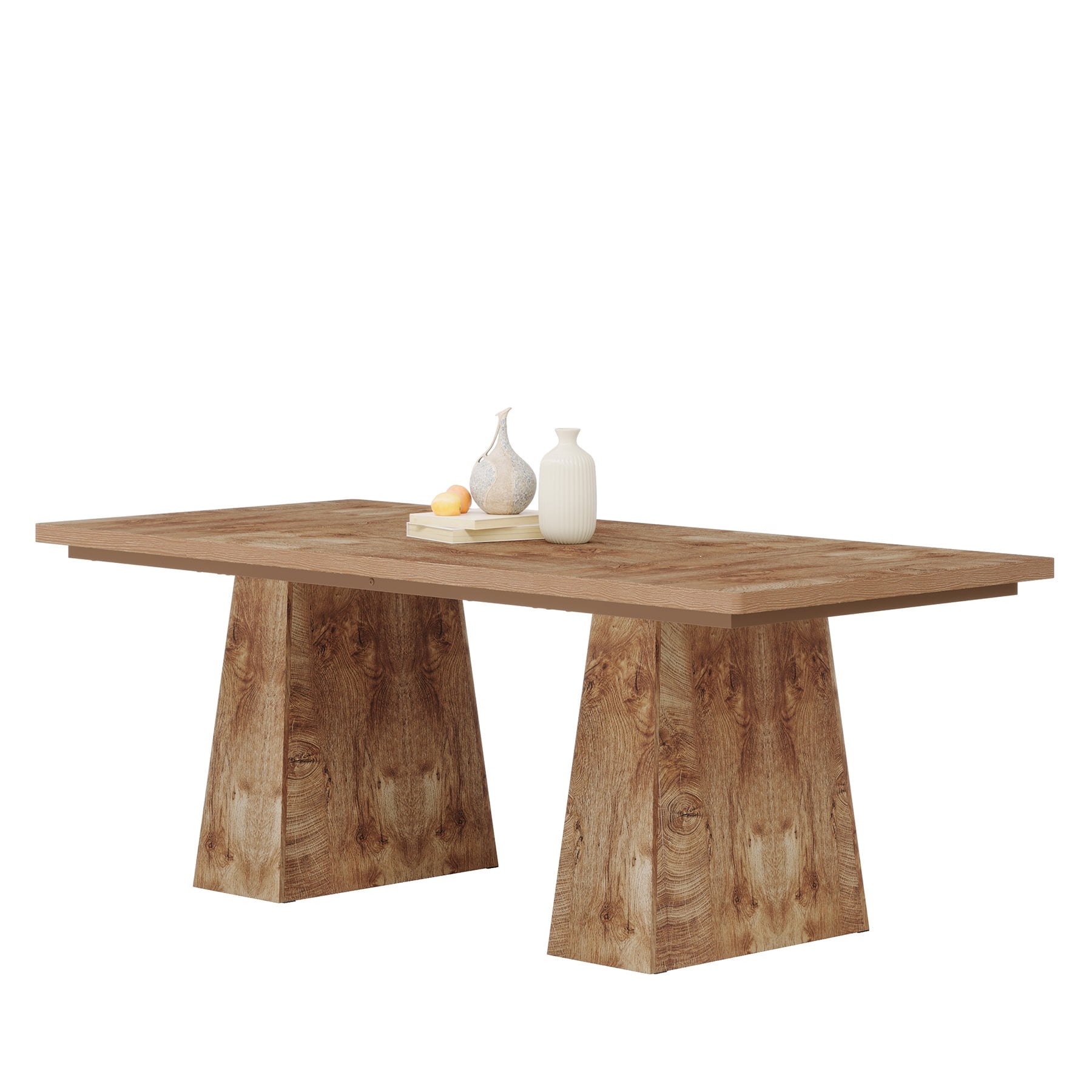 Fnova 63" Executive Desk, Dining Table for 6 People, Modern Farmhouse Wooden Kitchen Table, Large Office Computer Desk for Home Office (Chairs Not Included)